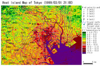 東京の人工衛星熱画像